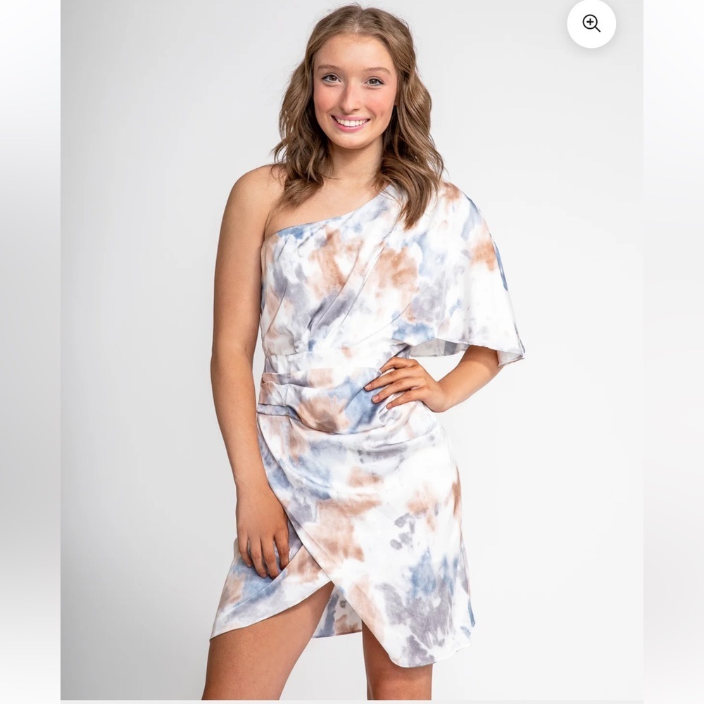 One-Shoulder Tie-Dye Dress